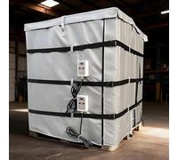 HuanEssentric 1000L Aislamiento Térmico IBC,Funda Térmica IBC,Control Temperatura hasta 150°c,Manta IBC con Termostato,para Industrias Petrolera,Química Grey