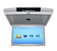 HuanEssentric 17.3 in Reproductor Techo Automóvil,Montaje El Techo Monitor Abatible hacia Abajo,1080p WiFi Bluetooth Monitor Automóvil Abatible hacia Abajo Soporte Android HDMI,FM,USB Grey