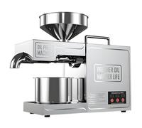 HuanEssentric 800W Prensa Aceite Automática,Prensa Aceite Oliva,3-6kg/H Prensa Aceite Hueso Oliva Sésamo Cacahuete,Máquina Extracción Aceite Caliente Y Frío para Semillas,Coco,Girasol,Cacahuete