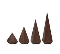 HUANGANG Juego de 4 soportes prácticos para organizar joyas y expositores, juego de soportes de madera de nogal para colección de anillos