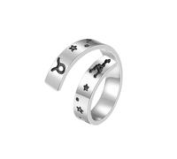 HUANGBONIG 2 anillos abiertos de acero de titanio con doce constelaciones para hombres y mujeres en Europa y América, Metal