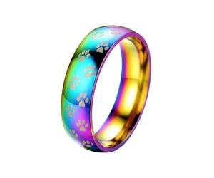 HUANGBONIG 2 anillos coloridos creativos con patas de gato hip-hop de Europa y Estados Unidos, No. 8, Metal