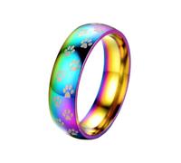 HUANGBONIG 2 anillos coloridos creativos con patas de gato hip-hop de Europa y Estados Unidos, No. 9, Metal