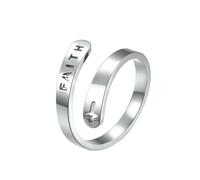 HUANGBONIG 2 anillos cruzados de acero de titanio con apertura de anillo ajustable, 6#, Metal