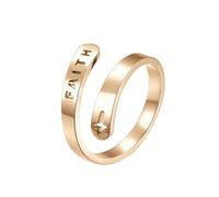 HUANGBONIG 2 anillos cruzados de acero de titanio con apertura de anillo ajustable, 6#, Metal