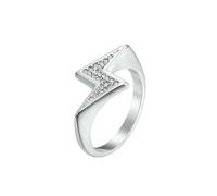 HUANGBONIG 2 anillos de acero inoxidable con forma de relámpago en Z, joyería exquisita para hombres y mujeres, 8#, Metal