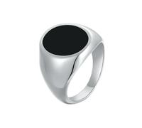 HUANGBONIG 2 anillos de acero inoxidable con personalidad simple europea y americana ls lazuli goteo negro, US Code 9, Metal