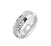 HUANGBONIG 2 anillos de pareja con diseño europeo y americano esmerilado, No. 8, Metal