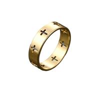 HUANGBONIG 2 anillos de personalidad de cruz simple para mujer europea y americana, No. 7, Metal