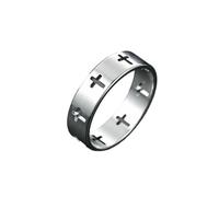 HUANGBONIG 2 anillos de personalidad de cruz simple para mujer europea y americana, No. 8, Metal