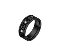 HUANGBONIG 2 anillos de titanio con diamantes celtas unidos que se refieren a una joyería versátil., 10#, Metal