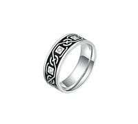 HUANGBONIG 2 anillos de titanio con diamantes celtas unidos que se refieren a una joyería versátil., 8#, Metal