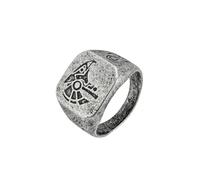 HUANGBONIG 2 anillos de titanio con dios del cielo para hombre, accesorios artísticos minoritarios, 9#, Metal