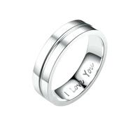 HUANGBONIG 2 anillos de titanio personalizados con incrustaciones de diamantes para parejas europeas y americanas, No. 8, Metal