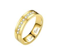 HUANGBONIG 2 anillos de titanio personalizados con incrustaciones de diamantes para parejas europeas y americanas, No. 7, Metal