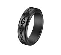 HUANGBONIG 2 anillos giratorios de alivio de presión en forma de dragón de acero de titanio de doble capa con personalidad europea y americana, No. 8