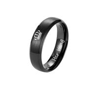 HUANGBONIG 2 anillos personalizados pulidos con corona de titanio para mujer, 7#, Metal