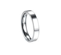 HUANGBONIG 2 anillos simples de acero inoxidable liso de Japón y Corea, US Code No.8, Metal