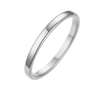 HUANGBONIG 2 anillos simples de acero inoxidable liso de Japón y Corea, US Code No.8, Metal