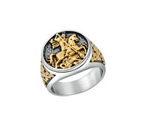 HUANGBONIG 2 anillos templarios de titanio para hombre europeo y americano con personalidad retro, 13#, Metal
