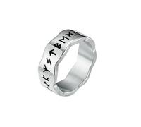 HUANGBONIG 2 piezas de acero de titanio como adorno de diseño de pequeña personalidad para el anillo de letra antigua, 9#, Metal