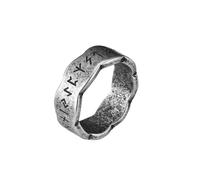 HUANGBONIG 2 piezas de acero de titanio como adorno de diseño de pequeña personalidad para el anillo de letra antigua, 8#, Metal