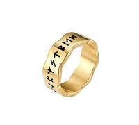 HUANGBONIG 2 piezas de acero de titanio como adorno de diseño de pequeña personalidad para el anillo de letra antigua, 8#, Metal