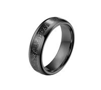 HUANGBONIG 2 piezas de acero de tungsteno con incrustaciones de anillos de seda negra, adornos geométricos para hombres y mujeres, 8#, Metal