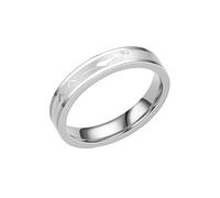 HUANGBONIG 2 piezas - Versión coreana de temperamento simple amor exquisito anillo de titanio, 12(th), Metal