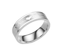 HUANGBONIG 2 piezas - Versión coreana de temperamento simple amor exquisito anillo de titanio, 12(th), Metal