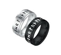 HUANGBONIG 2 unidades: el símbolo de acero inoxidable para hombre europeo y americano se puede convertir en un exquisito anillo, US size No.7, Metal