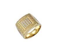 HUANGBONIG 2 unidades: la gran pared de titanio con anillo de diamantes se refiere a joyas versátiles para hombre., 10#, Metal
