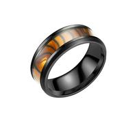 HUANGBONIG Anillo de acero de titanio con forma de gota multicolor de moda, anillo de temperamento casual para parejas, No. 6, Metal