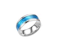 HUANGBONIG Anillo de acero de titanio con forma de gota multicolor de moda, anillo de temperamento casual para parejas, No. 6, Metal