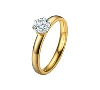 HUANGBONIG Anillo de acero de titanio con microincrustaciones de circonita, anillo de temperamento para pareja, No. 9, Metal
