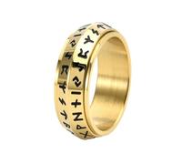 HUANGBONIG Anillo de acero de titanio retro nórdico giratorio con personalidad creativa exquisita, 12(th)