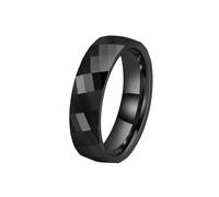 HUANGBONIG Anillo de acero de tungsteno con personalidad de diamante, espejo a cuadros, anillo de oro de tungsteno punk para hombre, 13(th)