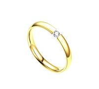 HUANGBONIG Anillo de acero inoxidable con circonita y diamantes de temperamento coreano, No.5., Metal