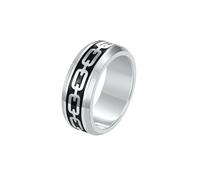 HUANGBONIG Anillo de acero inoxidable para hombre, diseño de gotas de goma, color negro, talla 12 de EE. UU