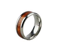 HUANGBONIG Anillo de cuero con incrustaciones de madera para hombre, anillo de madera con personalidad creativa, No. 7