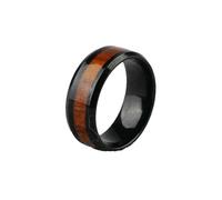 HUANGBONIG Anillo de cuero con incrustaciones de madera para hombre, anillo de madera con personalidad creativa, 12(th)