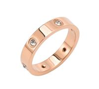 HUANGBONIG Anillo de personalidad de acero inoxidable con incrustaciones de diamantes para hombre y mujer europeos y americanos, No. 7