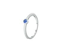 HUANGBONIG Anillo de plata pura con diseño retro de zafiro azul, joyería elegante y capaz, 7