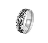 HUANGBONIG Anillo de runa retro para hombre, joyería neutra y simple con personalidad, No. 9