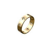 HUANGBONIG Anillo de temperamento moderno con cruz para parejas, No. 9, Metal