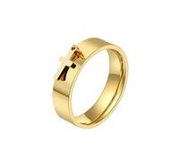 HUANGBONIG Anillo de titanio con diseño de luna y mariposa, joyería exquisita para hombres y mujeres en Europa y América, 8#, Metal