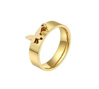 HUANGBONIG Anillo de titanio con diseño de luna y mariposa, joyería exquisita para hombres y mujeres en Europa y América, 10#, Metal