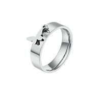 HUANGBONIG Anillo de titanio con diseño de luna y mariposa, joyería exquisita para hombres y mujeres en Europa y América, 6#, Metal