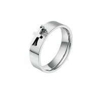 HUANGBONIG Anillo de titanio con diseño de luna y mariposa, joyería exquisita para hombres y mujeres en Europa y América, 9#, Metal