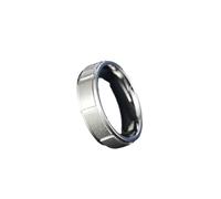 HUANGBONIG Anillo de titanio tallado con temperamento transversal para parejas, No. 7, Metal